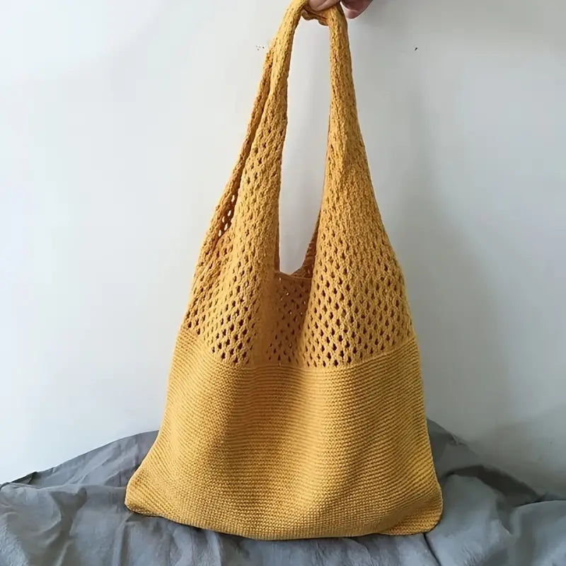 Simple Retro Hollow Crochet Bag Image 4