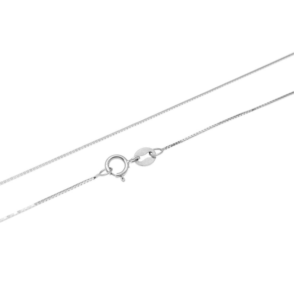 Solid Genuine 10K White Gold Box Chain Image 2