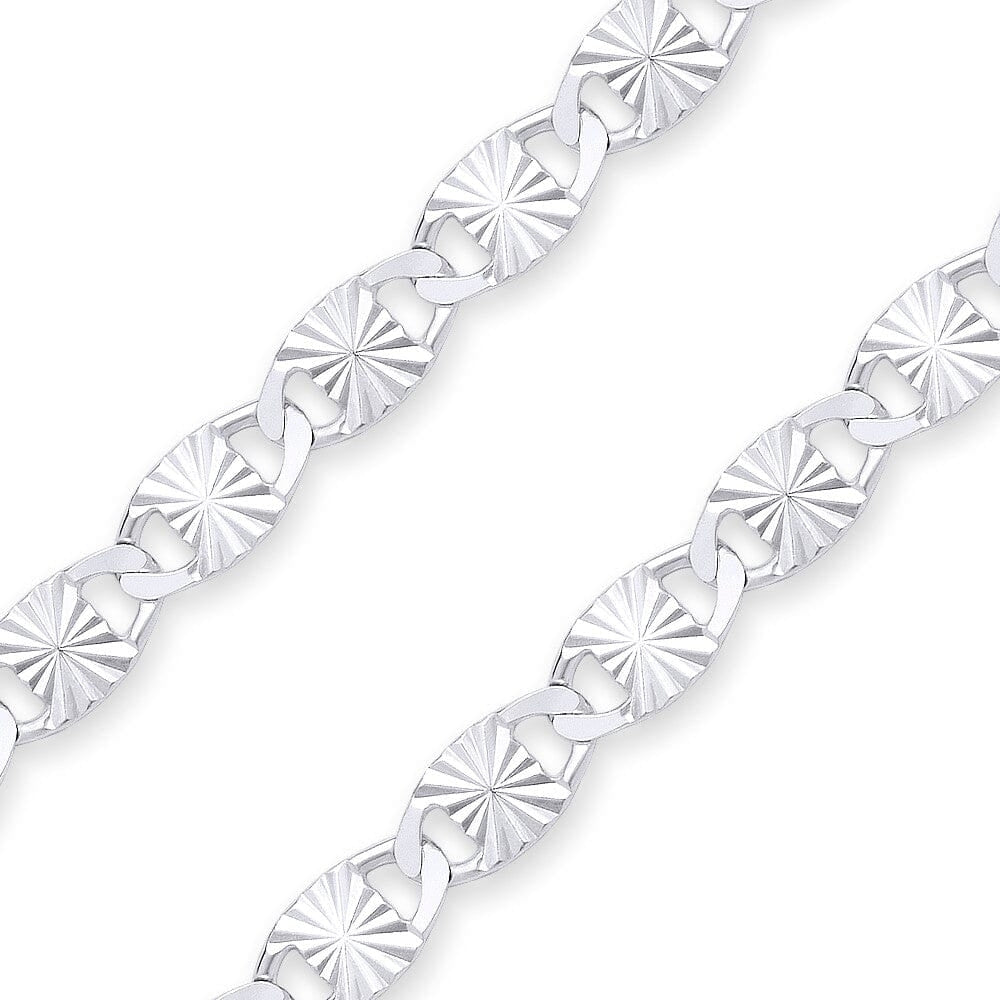 Solid Real 925 Sterling Silver Italian Valentino Star Chain Solid 2.3mm Image 2