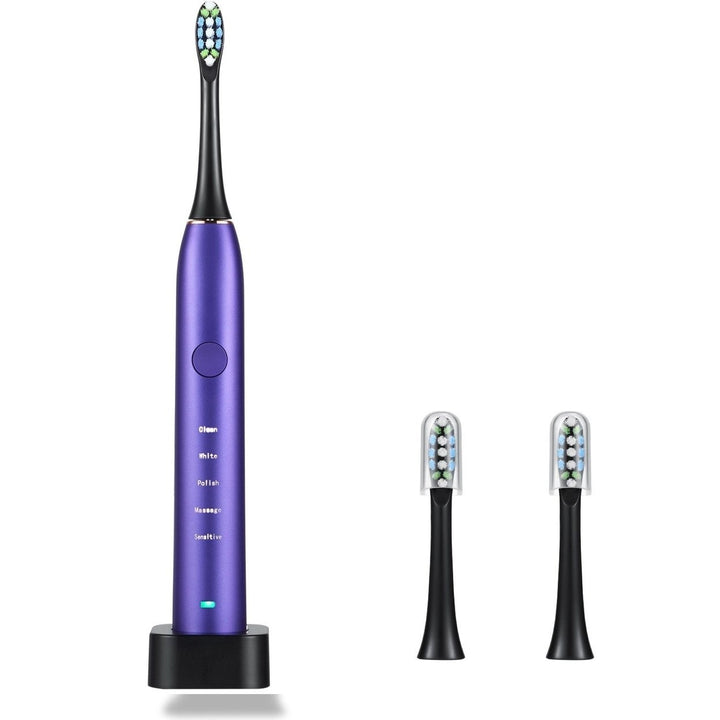 Sonic Electric Toothbrush For Adults Magnetic Charging Waterproof IPX7 Replacement Heads Set Image 3