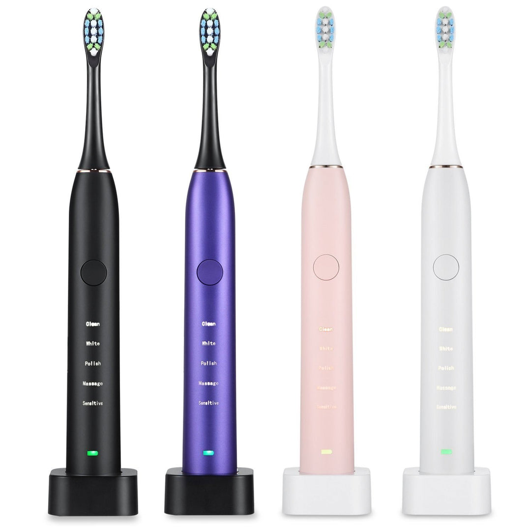 Sonic Electric Toothbrush For Adults Magnetic Charging Waterproof IPX7 Replacement Heads Set Image 4