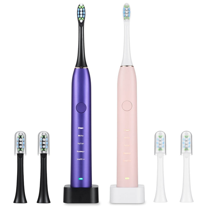 Sonic Electric Toothbrush For Adults Magnetic Charging Waterproof IPX7 Replacement Heads Set Image 7