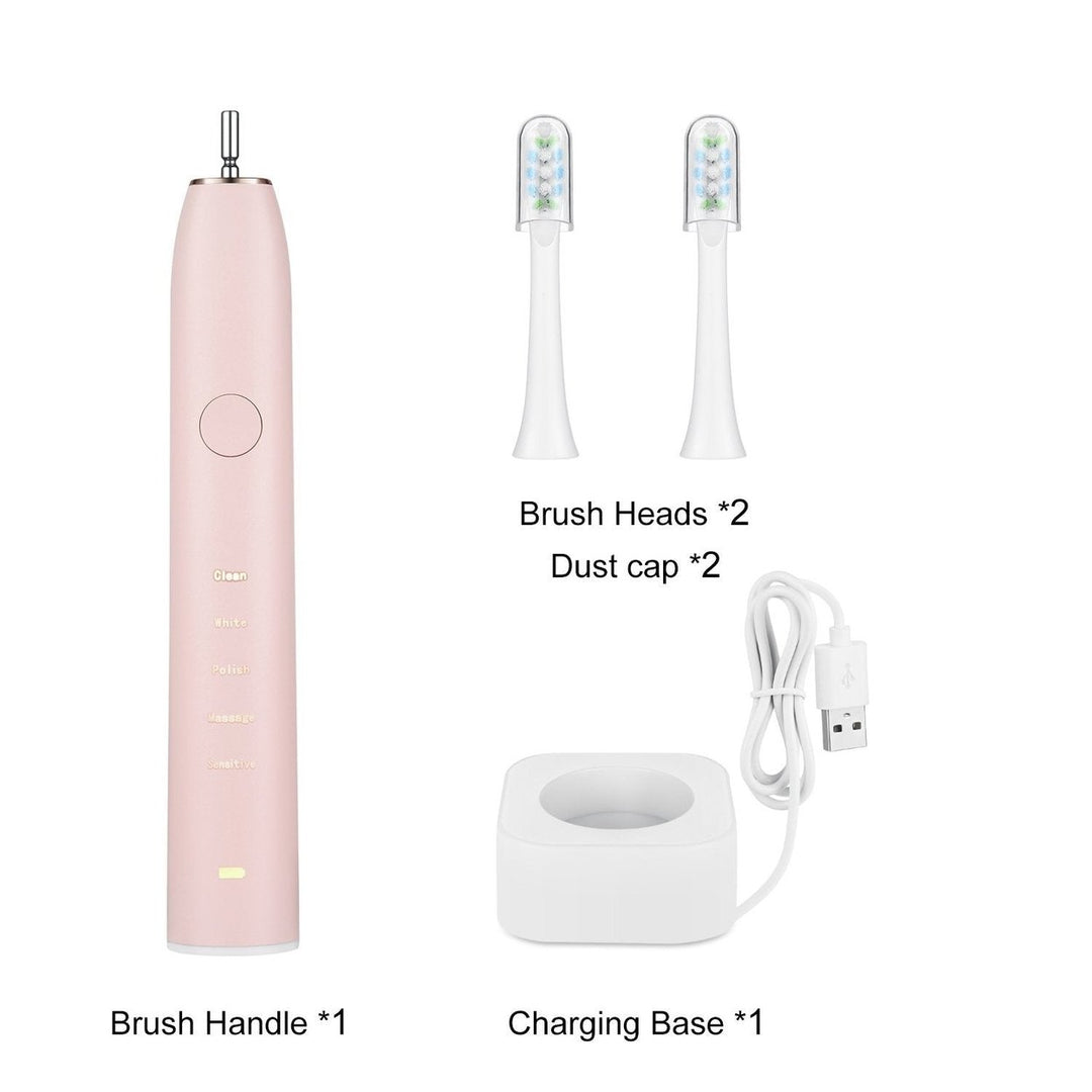 Sonic Electric Toothbrush For Adults Magnetic Charging Waterproof IPX7 Replacement Heads Set Image 11