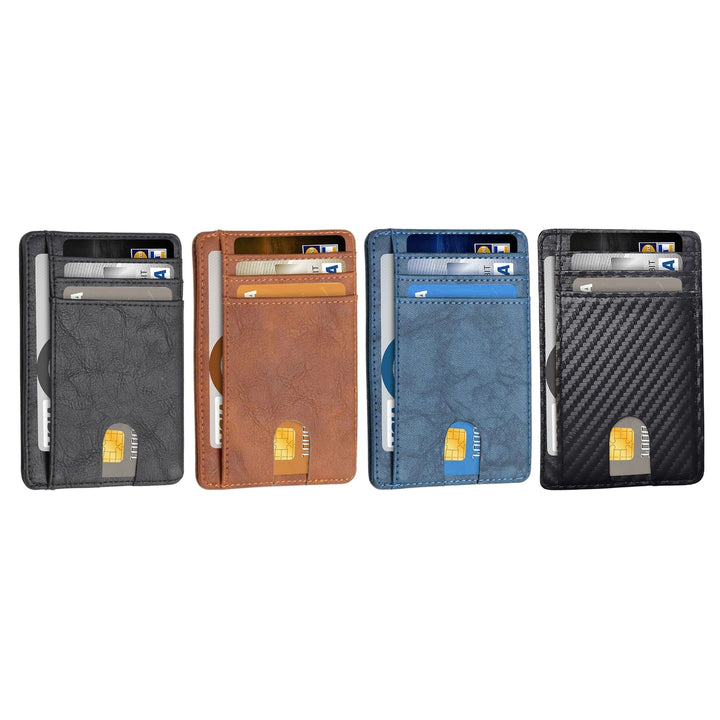 Slim Minimalist Front Pocket RFID Blocking Leather Wallets for Men Women Image 1