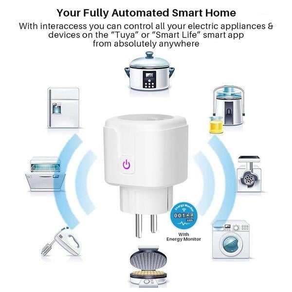 Smart Plug WiFi Socket Power Monitor Timing Function Tuya SmartLife APP Control Works With Alexa Google Assistant Image 4