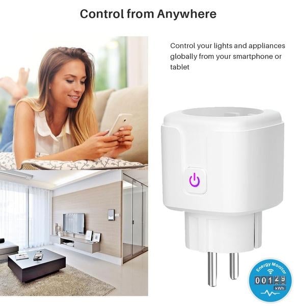 Smart Plug WiFi Socket Power Monitor Timing Function Tuya SmartLife APP Control Works With Alexa Google Assistant Image 6