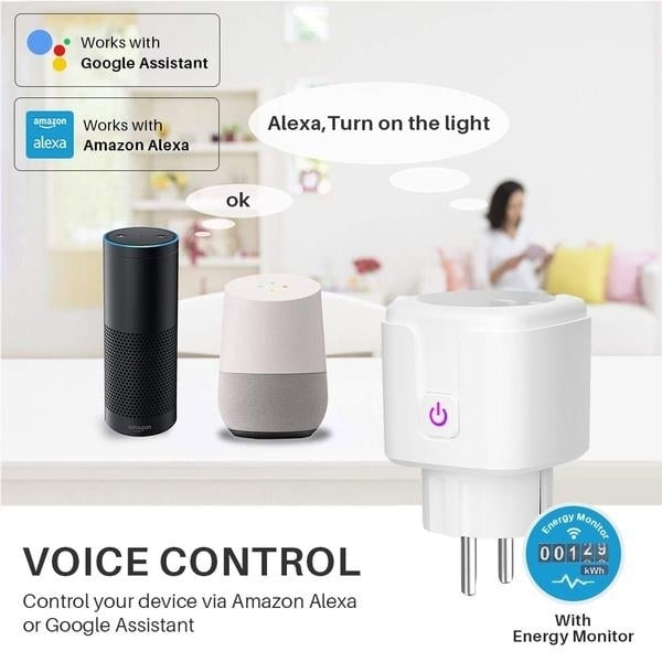 Smart Plug WiFi Socket Power Monitor Timing Function Tuya SmartLife APP Control Works With Alexa Google Assistant Image 7