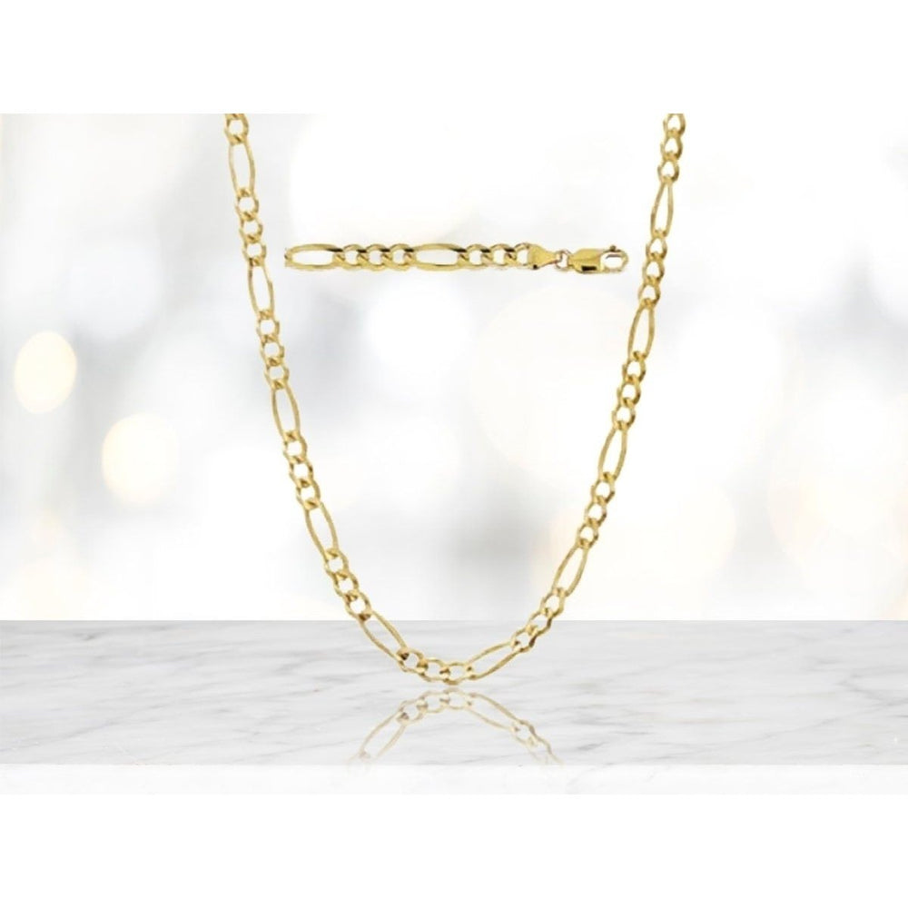 Solid 14K Gold Figaro Chain - Assorted Sizes Image 2