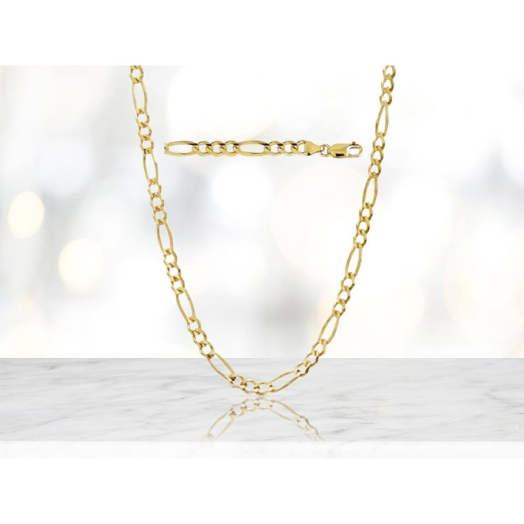 Solid 14K Gold Figaro Chain - Assorted Sizes Image 2