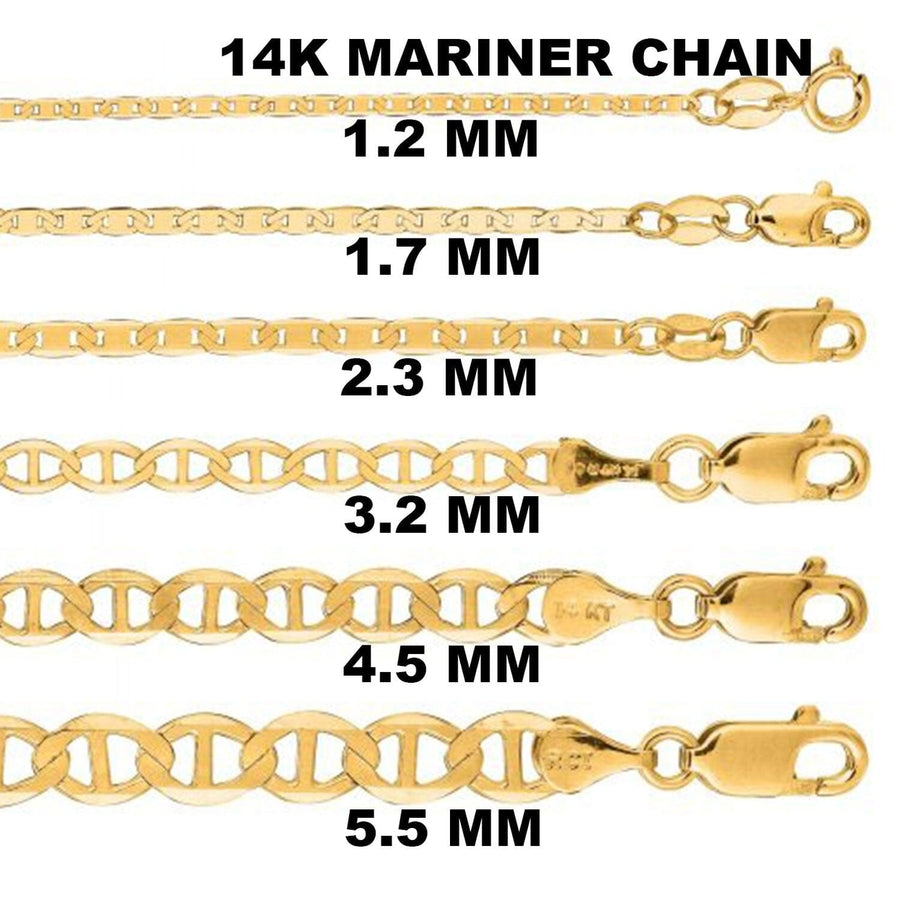 Solid 14K Yellow Gold Mariner Link Chain Necklace Image 1