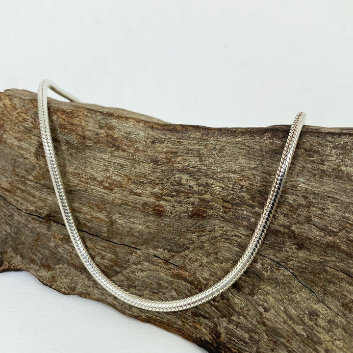 Solid 925 Sterling Real Round Silver Snake Chain Necklaces Image 3