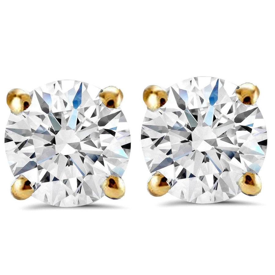 Solid 925 Sterling Silver Screw Back Studs Earrings Cubic Zirconia Image 1