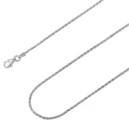 Solid 925 Sterling Silver Spiga Wheat Chain Necklace Image 1