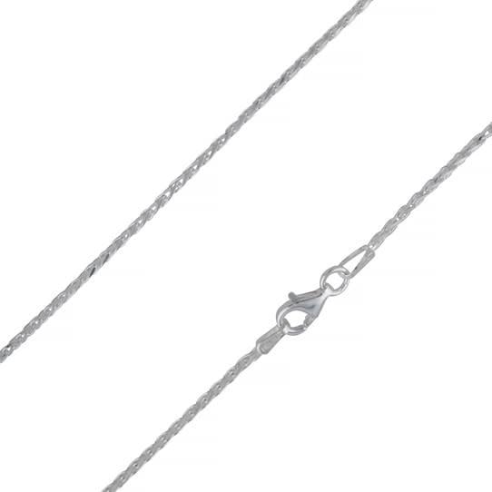 Solid 925 Sterling Silver Spiga Wheat Chain Necklace Image 2