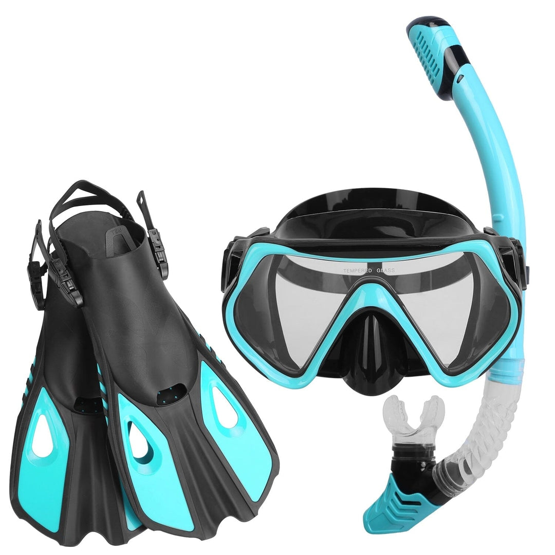 Snorkling Gear Mask Fin Set with Adjustable Swim Fins Image 3