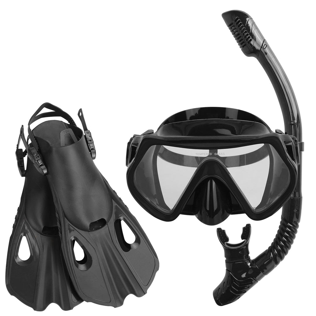 Snorkling Gear Mask Fin Set with Adjustable Swim Fins Image 4