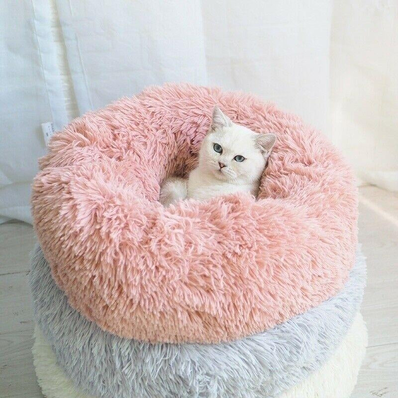 Soft Winter Warm Plush Calming Pet Bed Image 1