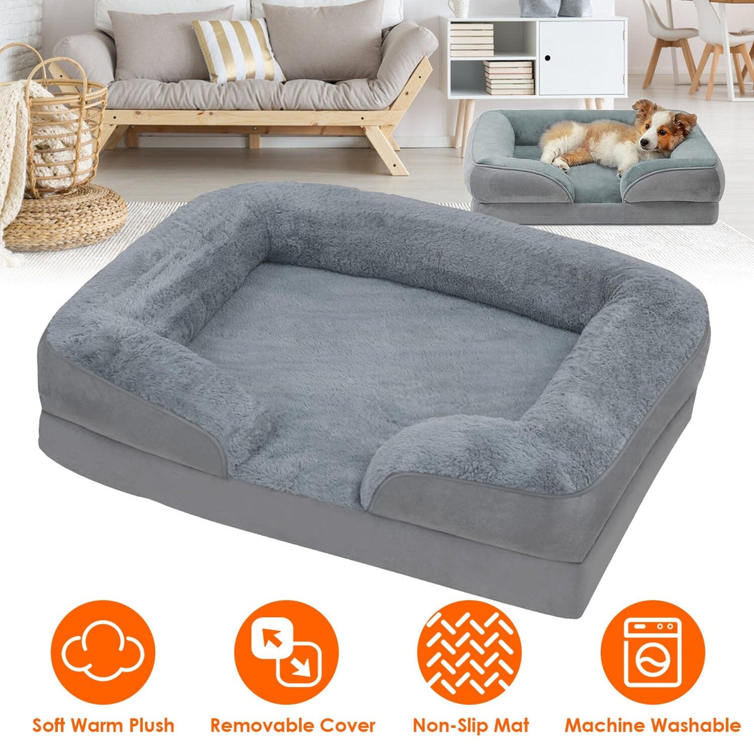 Soft Warm Plush Puppy Cozy Nest Sofa Non-Slip Bed Cushion Mat Image 11