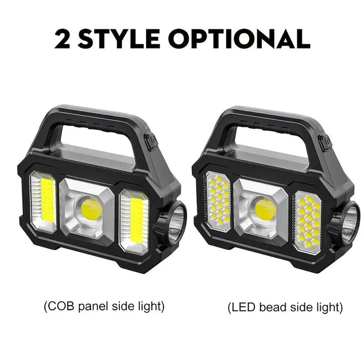 Solar Portable Flashlight and Handheld Searchlight with Side Lights Image 11