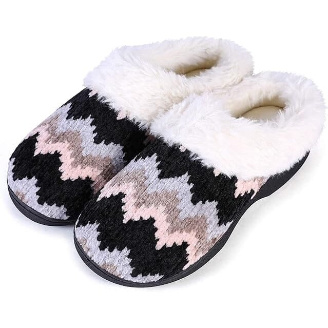 Roxoni Womens Cozy Memory Foam Slippers Fuzzy Warm Faux Image 1