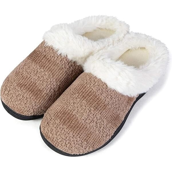 Roxoni Womens Cozy Memory Foam Slippers Fuzzy Warm Faux faux Image 1