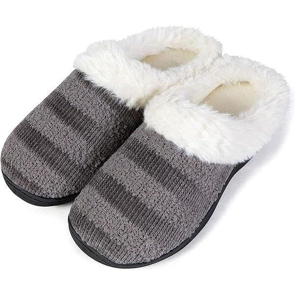 Roxoni Womens Cozy Memory Foam Slippers Fuzzy Warm Faux faux Image 2