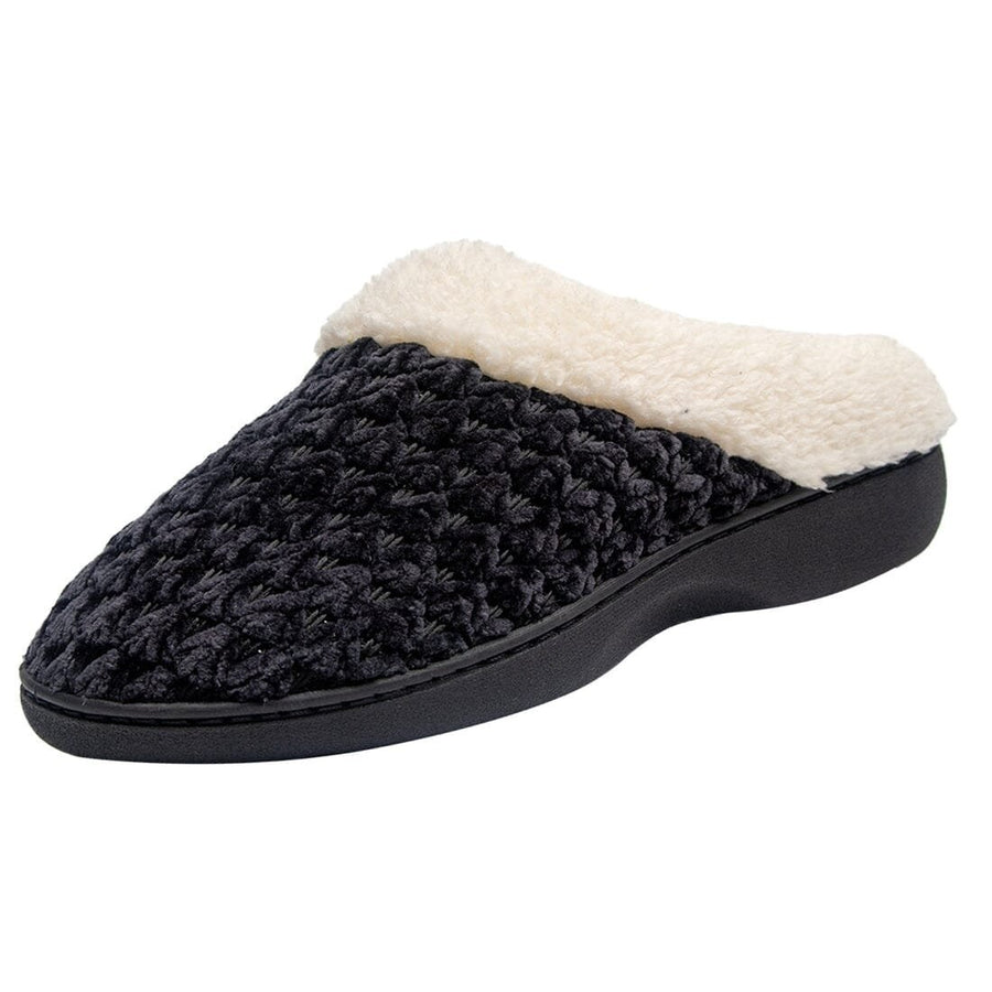 Roxoni Womens Fleece Trim Knit Sweater Furr Clog Indoor Outdoor Slipper Image 1