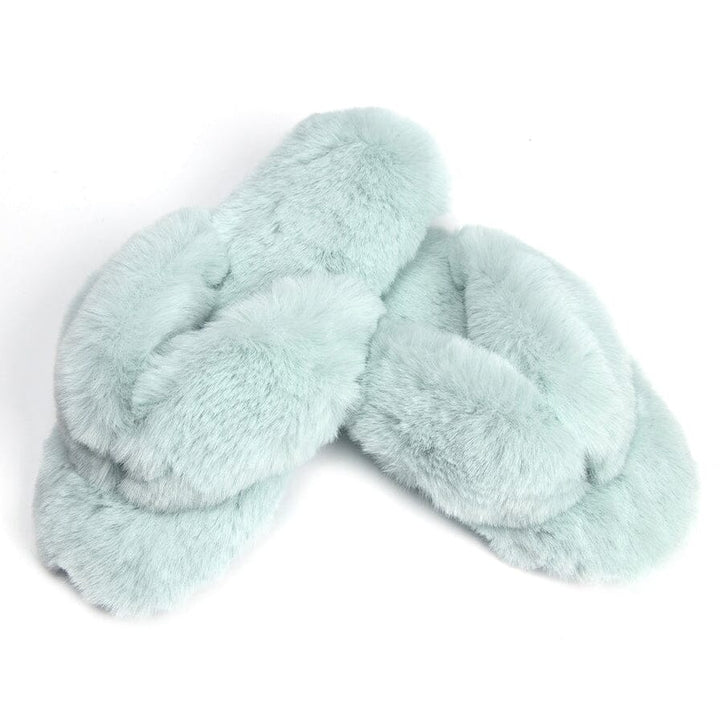 Roxoni Womens Indoor Cute Plush With Contrast Trimming House Slipper Image 1