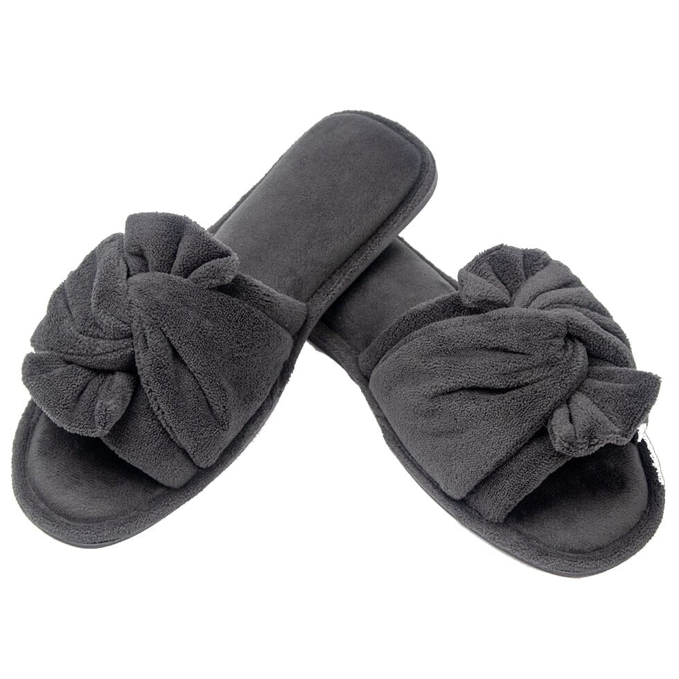 Roxoni Womens Indoor Twist Ribbon Plus Open Toe House Slippers Image 2