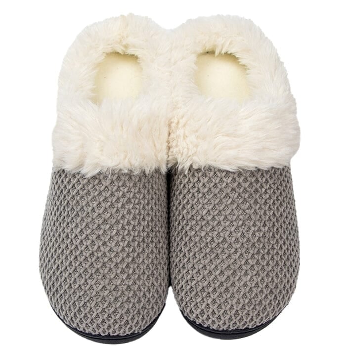 Roxoni Womens Fleece Trim Knit Sweater Furr Clog Slipper Image 7