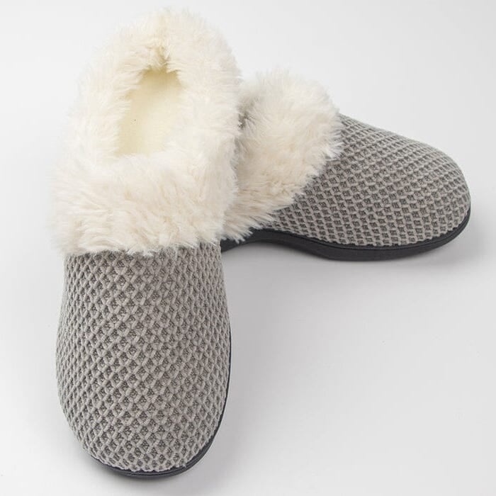 Roxoni Womens Fleece Trim Knit Sweater Furr Clog Slipper Image 9