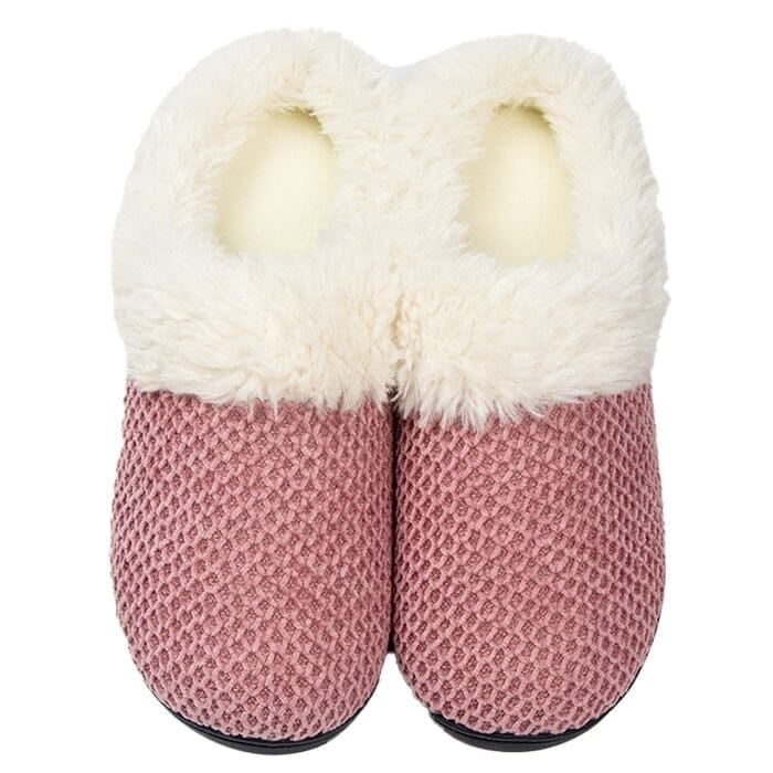 Roxoni Womens Fleece Trim Knit Sweater Furr Clog Slipper Image 10