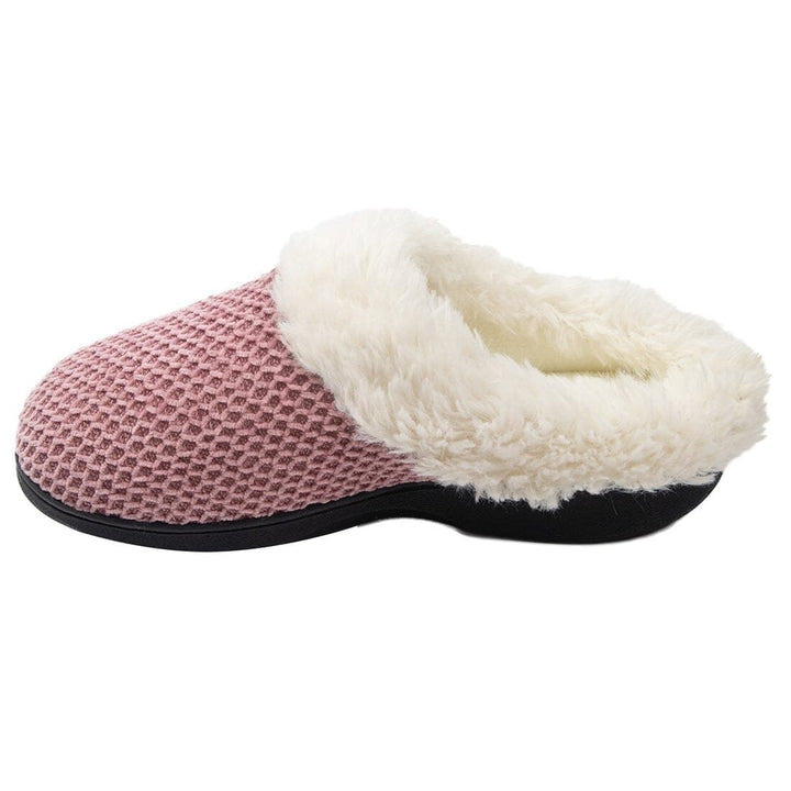 Roxoni Womens Fleece Trim Knit Sweater Furr Clog Slipper Image 11