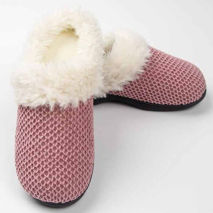 Roxoni Womens Fleece Trim Knit Sweater Furr Clog Slipper Image 12