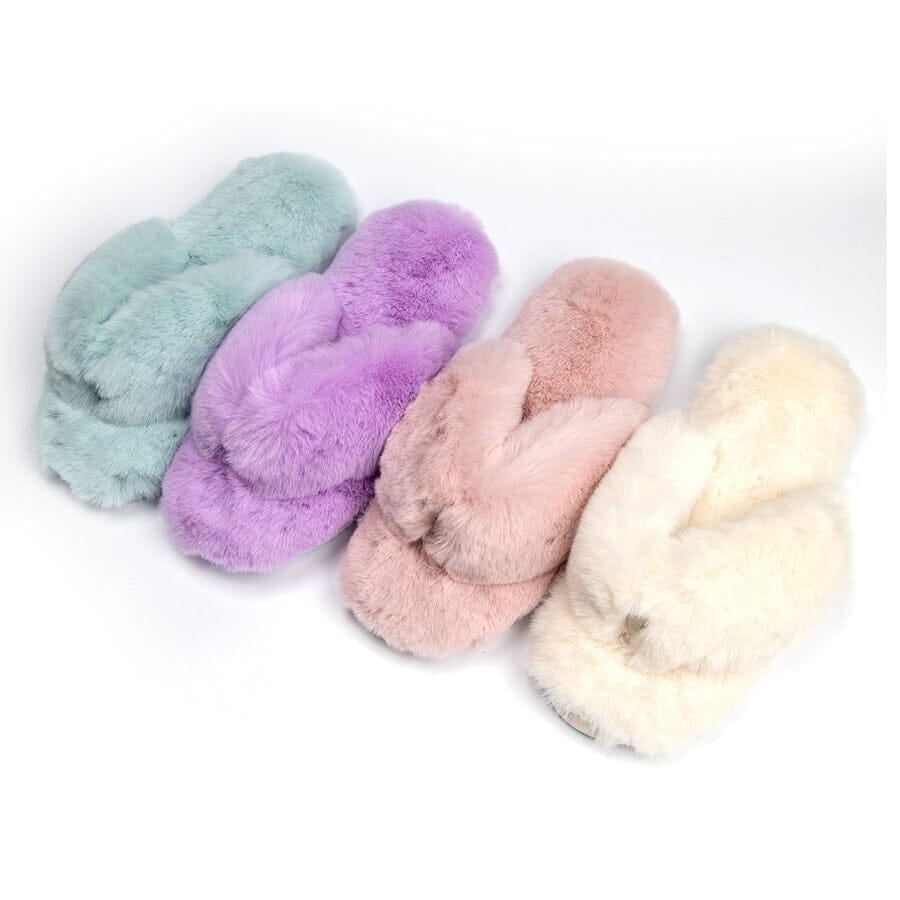 Roxoni Womens Indoor Cute Plush With Contrast Trimming House Slipper Image 6