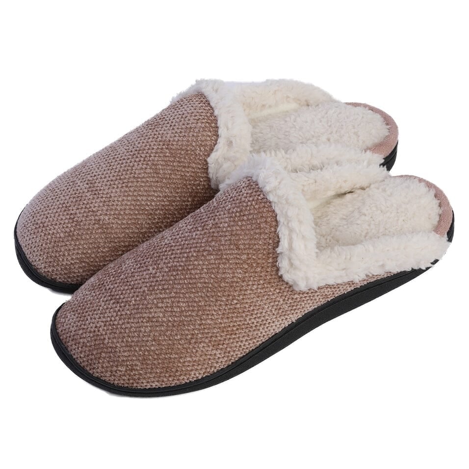 Roxoni Womens Memory Foam House Fleece Trim Knit Sweater Slipper Image 2