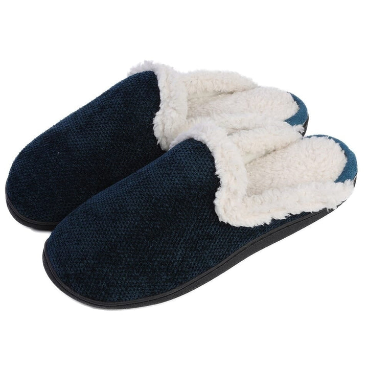 Roxoni Womens Memory Foam House Fleece Trim Knit Sweater Slipper Image 3