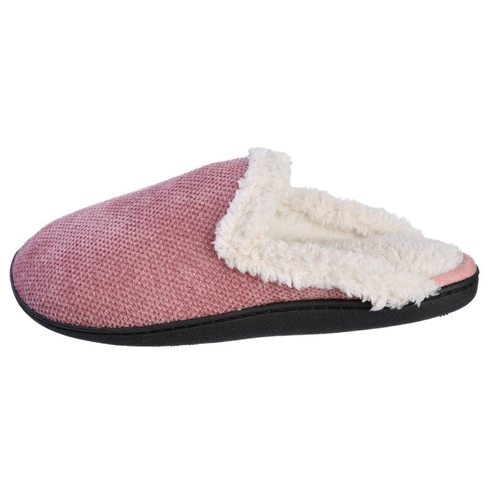 Roxoni Womens Memory Foam House Fleece Trim Knit Sweater Slipper Image 4