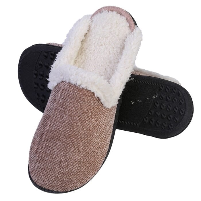 Roxoni Womens Memory Foam House Fleece Trim Knit Sweater Slipper Image 7