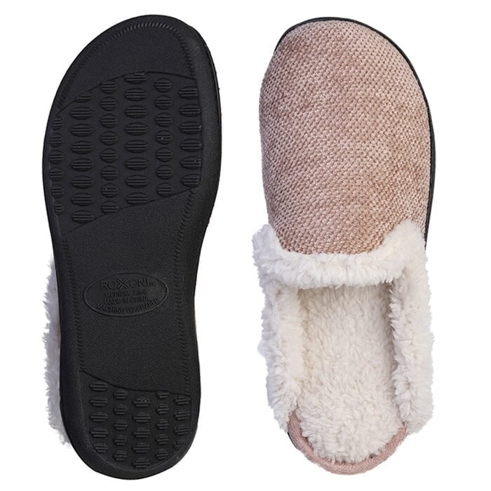 Roxoni Womens Memory Foam House Fleece Trim Knit Sweater Slipper Image 9