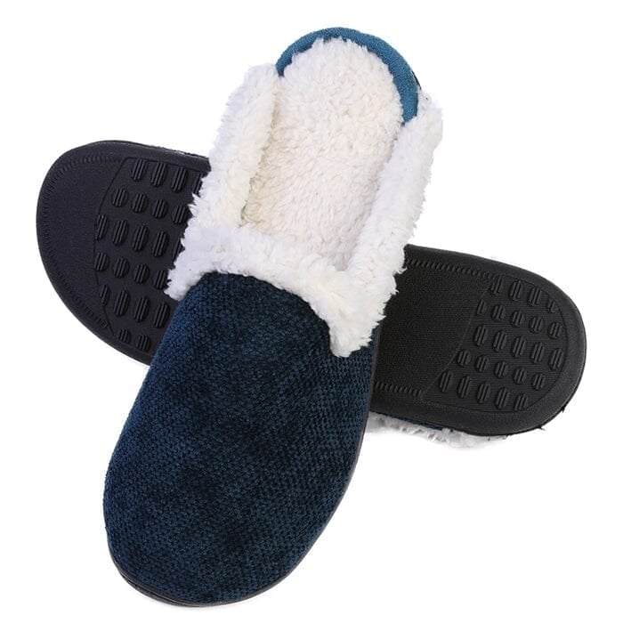 Roxoni Womens Memory Foam House Fleece Trim Knit Sweater Slipper Image 11