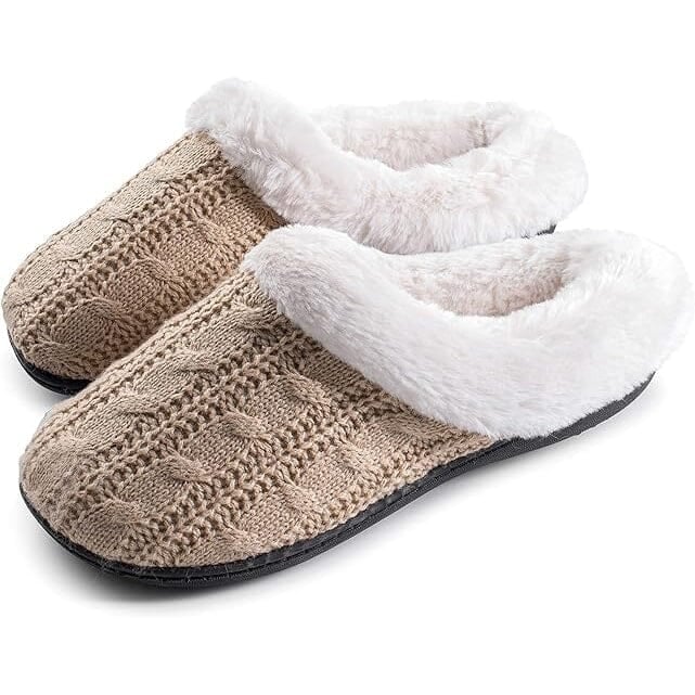 Roxoni Womens Slippers Cable Knit Super Cozy Comfort Clog Image 2