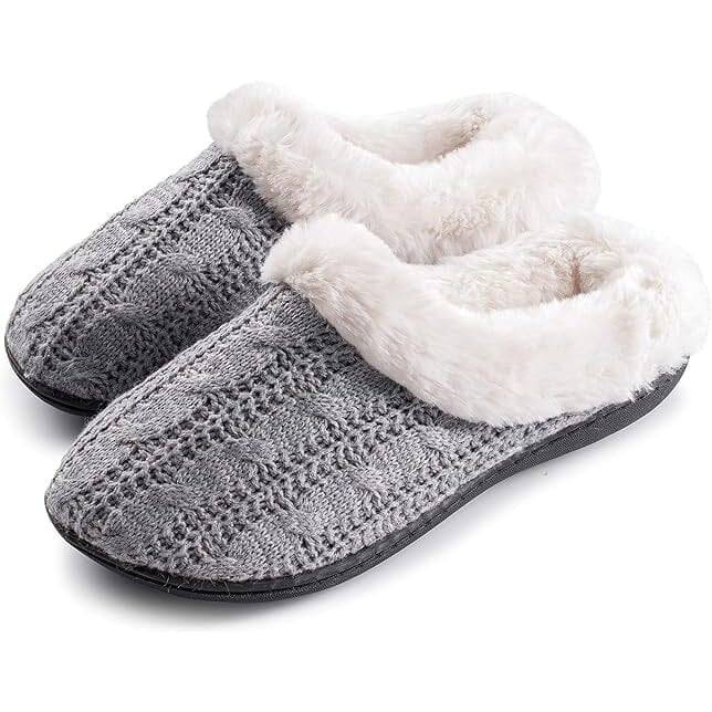 Roxoni Womens Slippers Cable Knit Super Cozy Comfort Clog Image 3