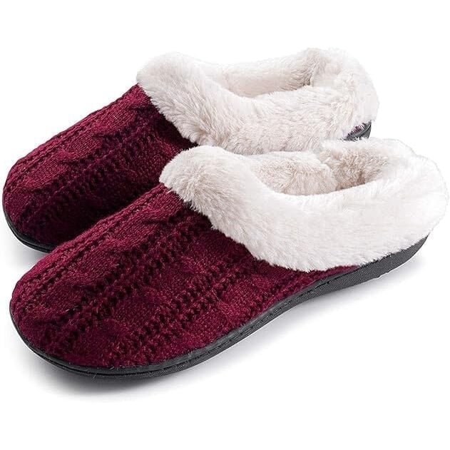 Roxoni Womens Slippers Cable Knit Super Cozy Comfort Clog Image 4