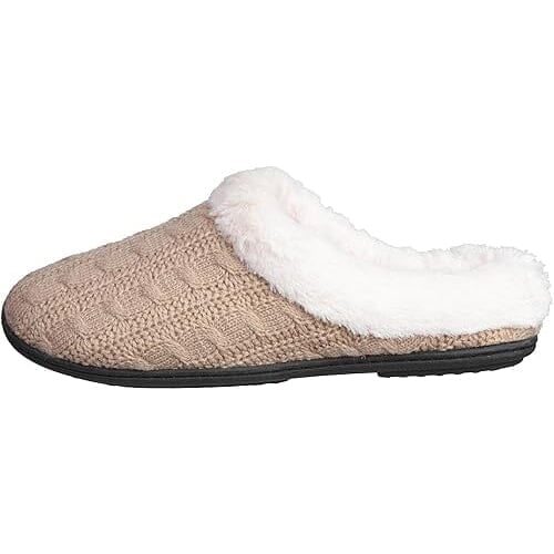 Roxoni Womens Slippers Cable Knit Super Cozy Comfort Clog Image 7