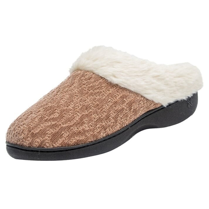 Roxoni Womens Soft Indoor Outdoor Suede Furr Clog Slippers Image 1