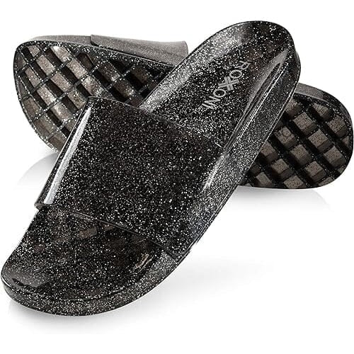 Roxoni Womens Summer Flip Flop Open Toe Jelly Glitter Slide Sandal Slippers Image 1