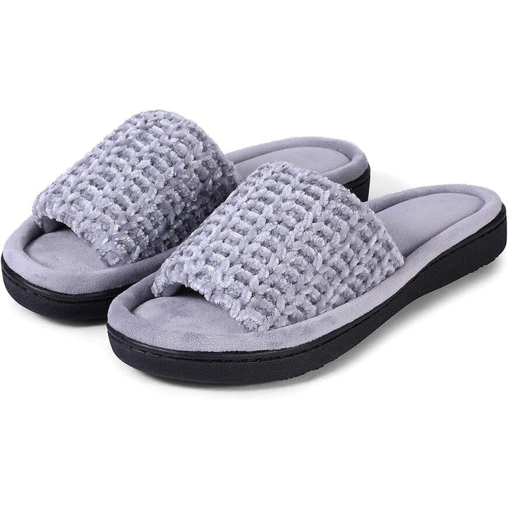 Roxoni Womens Soft Open Toe Slide Slippers Indoor Outdoor Rubber Sole Image 1