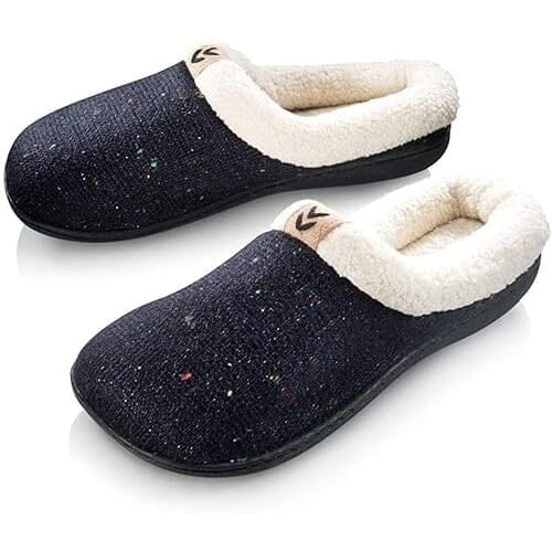 Roxoni Womens Sweater Knit Fleece Lined Clog Slippers Warm House Shoe Image 1