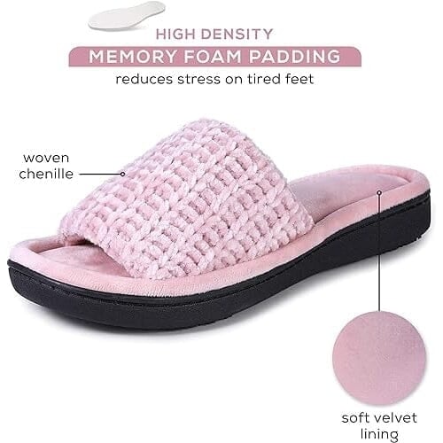 Roxoni Womens Soft Open Toe Slide Slippers Indoor Outdoor Rubber Sole Image 11